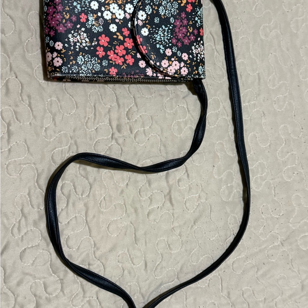 Floral Black Crossbody Bag
